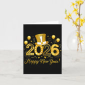 新年バルーン パーティ 2026 一緒に家族 カード (黄色い花)