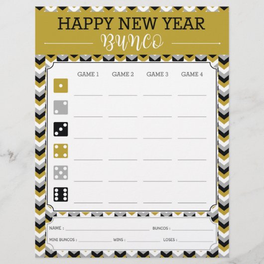 新年バンコパーティーゲームスコアカード (正面)