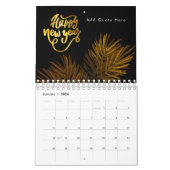 新年パイン金ゴールドエレガント企業のパーティー カレンダー (1月 2026)