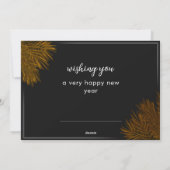 新年パイン金ゴールドエレガント企業のパーティー シーズンカード (裏面)