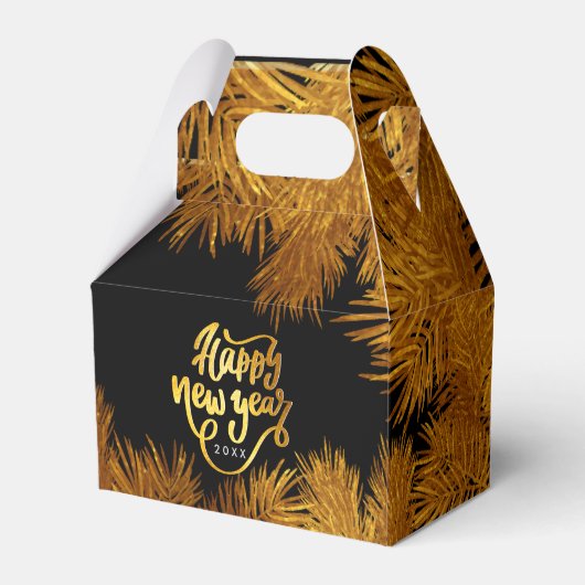 新年パイン金ゴールドエレガント企業のパーティー フェイバーボックス (正面サイド)