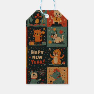 新年パターンギフトラベル ギフトタグ