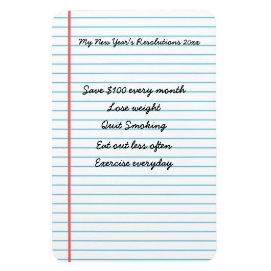 新年パーソナライズされたの解約通知リスト マグネット (縦)