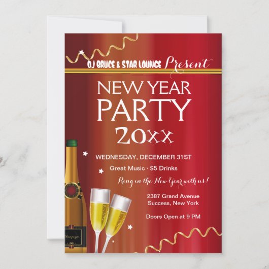 新年パーティの招待状 招待状 (正面)