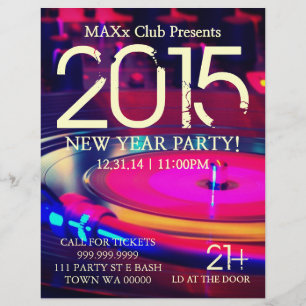 新年パーティーイベント告知DJ CLUB Flyer チラシ