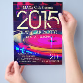 新年パーティーイベント告知DJ CLUB Flyer チラシ (手)