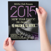 新年パーティーイベント告知DJ CLUB Flyer チラシ (手)