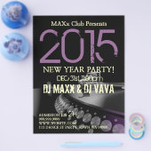 新年パーティーイベント告知DJ CLUB Flyer チラシ (シングル)