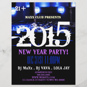 新年パーティーイベント告知DJ CLUB Flyer チラシ