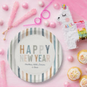 新年パーティーテラコッタブルータイポグラフィ モダン ペーパープレート (パーティー)