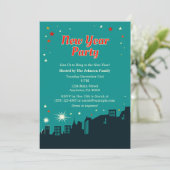 新年パーティーミッドセンチュリーモダンスタイル招待状 招待状 (スタンド正面)