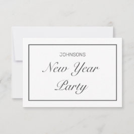 新年パーティーモダンミニマリスト白黒 出欠カード