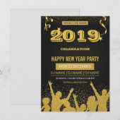 新年パーティー招待チラシ 招待状 (正面/裏面)