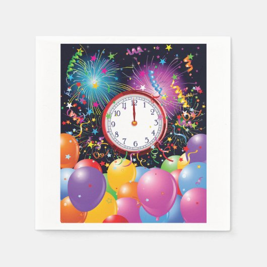 新年パーティー紙ナプキンス スタンダードカクテルナプキン (正面)