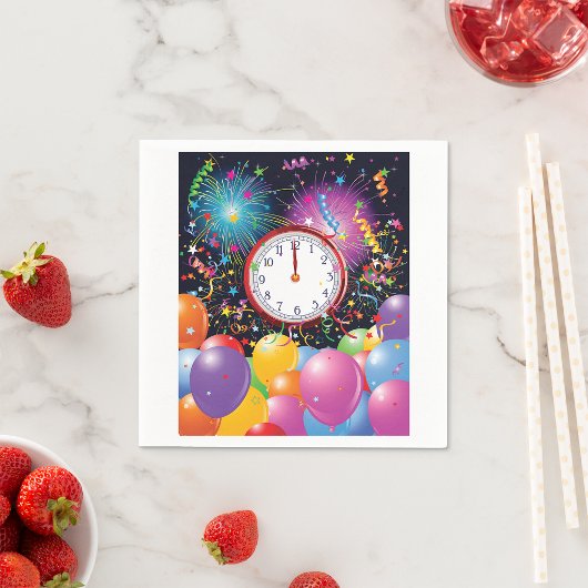 新年パーティー紙ナプキンス スタンダードカクテルナプキン