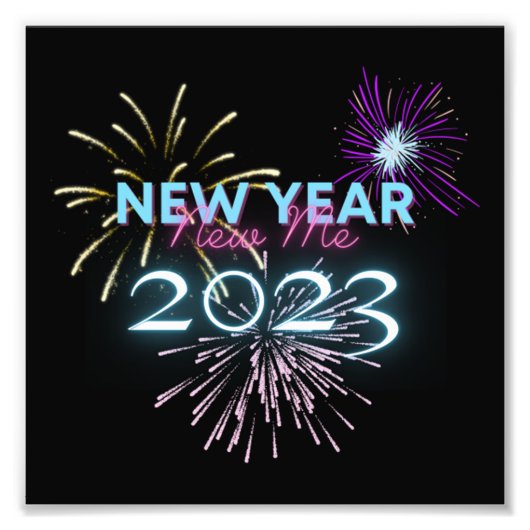 新年パーティー花火新年Eve Happy New Y フォトプリント (正面)