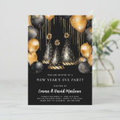 新年パーティー2025金ゴールドブラックバルーン 招待状 (スタンド正面)