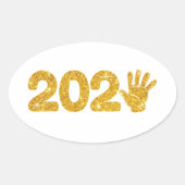 新年パーティー2025 - Happy New Year 2025 楕円形シール (正面)