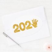 新年パーティー2025 - Happy New Year 2025 楕円形シール (封筒)