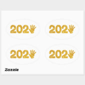 新年パーティー2025 - Happy New Year 2025 楕円形シール (シート)