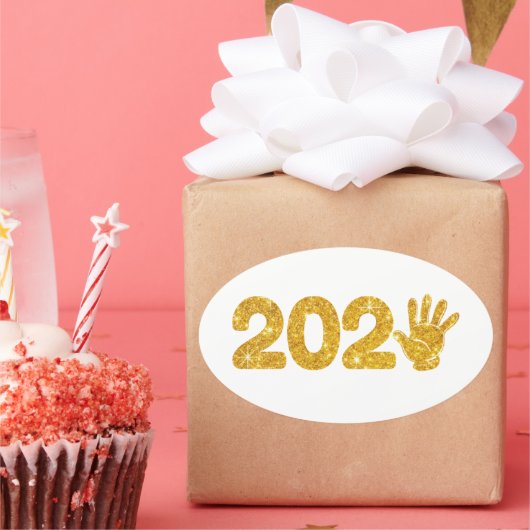 新年パーティー2025 - Happy New Year 2025 楕円形シール (パーティー)