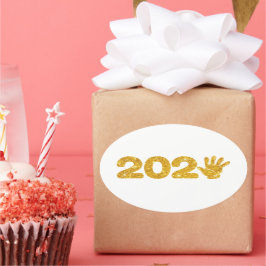 新年パーティー2025 - Happy New Year 2025 楕円形シール