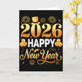 新年パーティー2026 家族お揃い メンズ レディース カード (黄色い花)