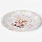 新年ピンクガール赤ちゃんシャワー紙プレート ペーパープレート (アングル)