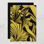 新年フェイクの願いを込めた金箔 案内状 (正面/裏面)