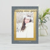 新年フェイク金ゴールドパーソナライズされた シーズンカード (スタンド正面)