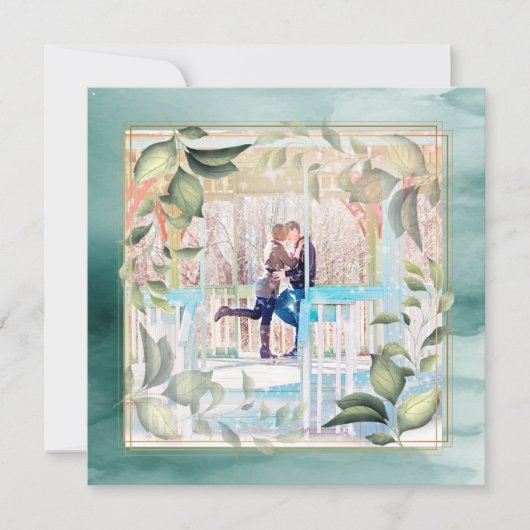 新年フォトボホボタニカルウォーター色ロマンチック シーズンカード (正面)