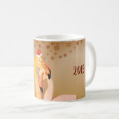 新年フラミンゴバードマグ コーヒーマグカップ (正面右)