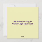 新年フローラ感動的ピースイエローフラット シーズンカード (裏面)