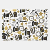 新年ブラックと金ゴールドセット3 ラッピングペーパーシート (正面3)