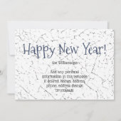 新年ブルーホワイトバニーラビットデルフトデダム日付 シーズンカード (裏面)