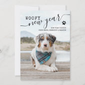新年ホリデーカードドッグ写真Woofy新年 シーズンカード (正面)