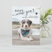 新年ホリデーカードドッグ写真Woofy新年 シーズンカード (スタンド正面)