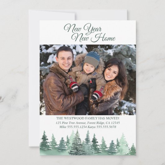 新年ホーム冬林の移動 案内状 (正面)