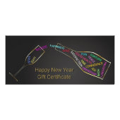 新年ボトルガラス色モチベーションのギフトカード ラックカード (正面)