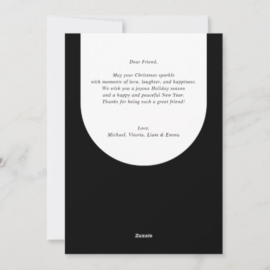 新年ミニマルの写真の応援 シーズンカード (裏面)