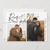 新年ミニマル婚約のリングや輪 シーズンカード (正面)