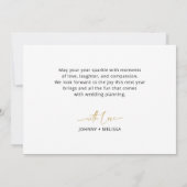 新年ミニマル婚約のリングや輪 シーズンカード (裏面)