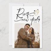 新年ミニマル婚約のリングや輪 シーズンカード (正面)