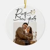 新年ミニマル婚約のリングや輪 セラミックオーナメント (正面)