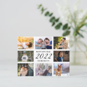 新年モダンおめでとう8写真コラージュ シーズンポストカード (スタンド正面)