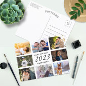 新年モダンおめでとう8写真コラージュ シーズンポストカード