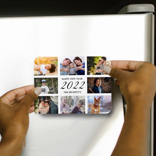 新年モダンおめでとう8写真コラージュ マグネット
