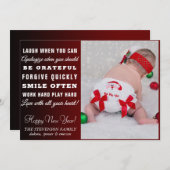 新年モダンおめでとう |写真感動的引用文 シーズンカード (正面/裏面)