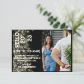 新年モダンのカスタム休日の写真感謝していカード サンキューカード (スタンド正面)