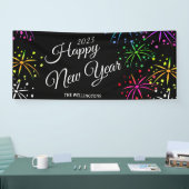 新年モダンのカラフル花火パーティー 横断幕 (トレードショー)